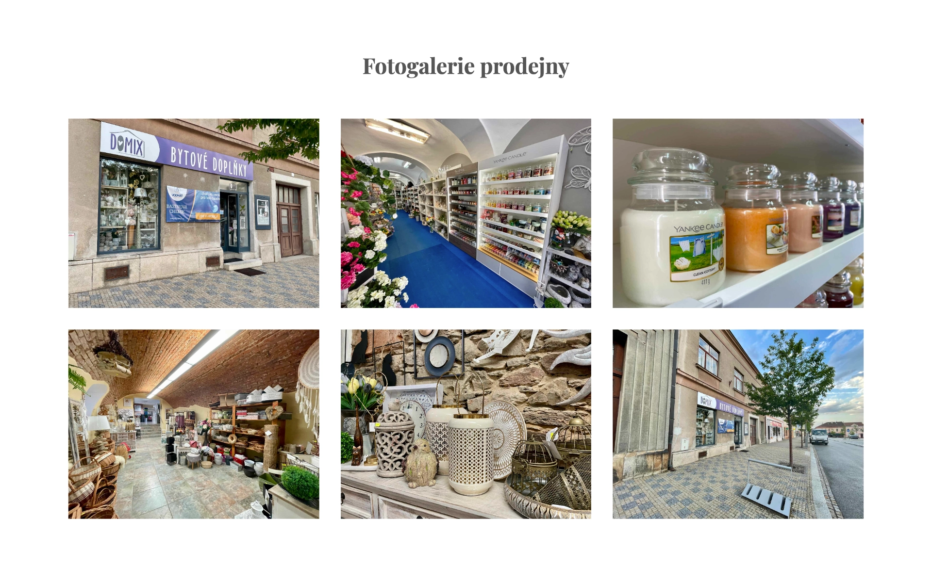 Domix stránka fotogalerie prodejny