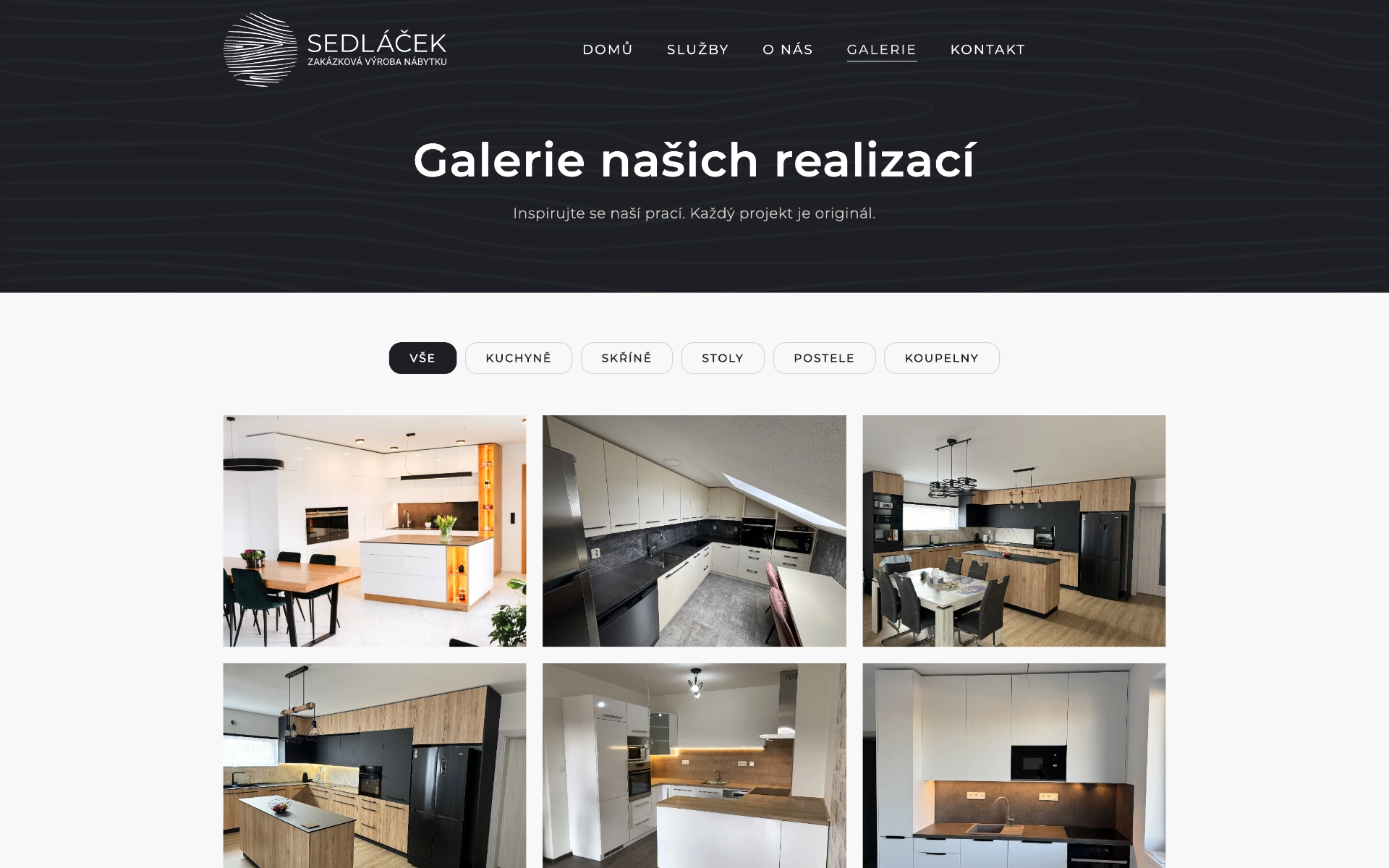 Sedláček Nábytek stránka fotogalerie 